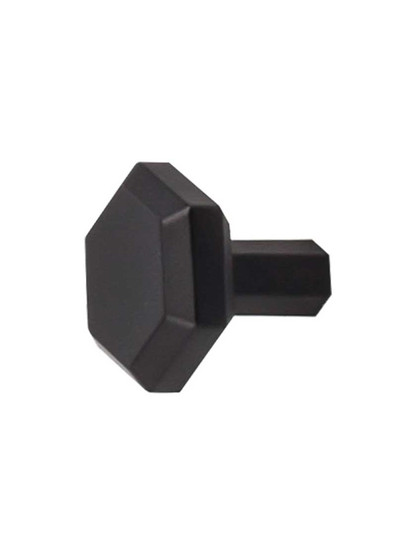 Lydia Hexagonal Cabinet Knob - 1 1/8 inch Diameter in Flat Black.